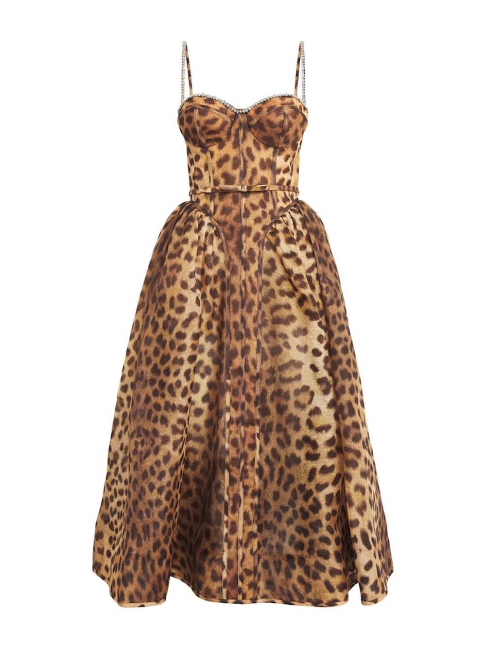 Zimmermann Crush Panelled Midi Dress - Leopard
